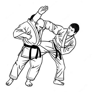 Dynamic Jiu Jitsu Fighter Coloring Page 39683-31875