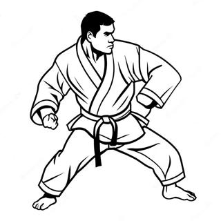 Dynamic Jiu Jitsu Fighter Coloring Page 39683-31876