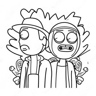 Stoner Rick And Morty Trippy Coloring Pages