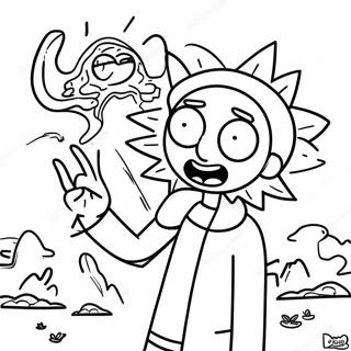 Stoner Rick And Morty Trippy Coloring Page 39722-31902