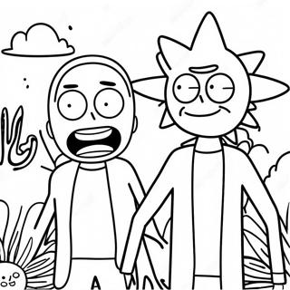 Stoner Rick And Morty Trippy Coloring Page 39722-31903