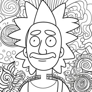 Rick Sanchez With Psychedelic Patterns Coloring Page 39723-31905