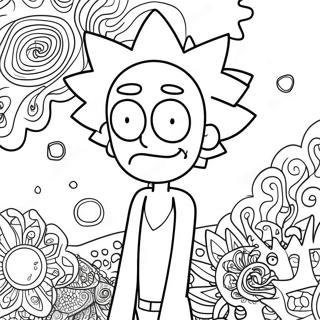 Rick Sanchez With Psychedelic Patterns Coloring Page 39723-31907