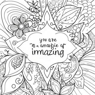 You Are Amazing Inspirational Quote Coloring Page 39842-31994