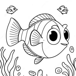 Cute Dory Underwater Scene Coloring Page 39873-32021