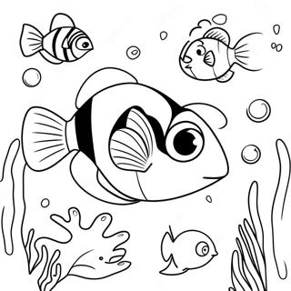 Cute Dory Underwater Scene Coloring Page 39873-32023