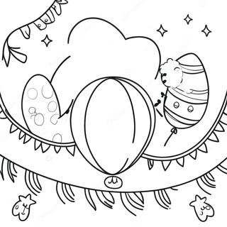 Festive Balloon Garland Coloring Page 39903-32048