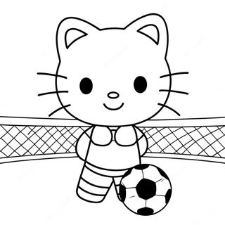 Hello Kitty Soccer Coloring Pages