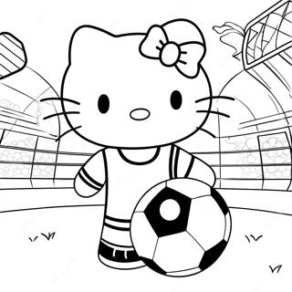 Hello Kitty Soccer Coloring Page 39932-32072