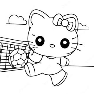 Hello Kitty Soccer Coloring Pages