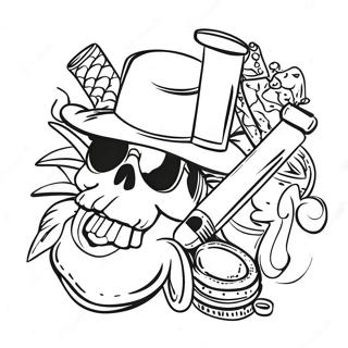 Cool Smoking Accessories Coloring Page 39943-32079