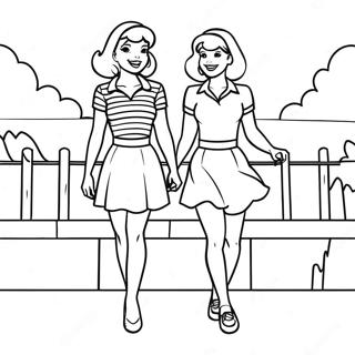 Betty And Veronica In Cheerful Outfits Coloring Page 39993-32119