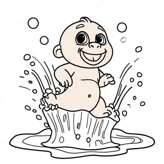 Zuma Splashing In Water Coloring Page 40023-32139