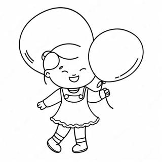 Cute Kissy Missy With Balloons Coloring Page 4002-3290