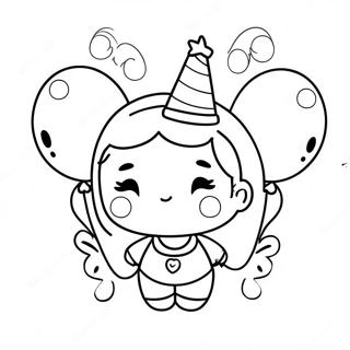 Cute Kissy Missy With Balloons Coloring Page 4002-3292