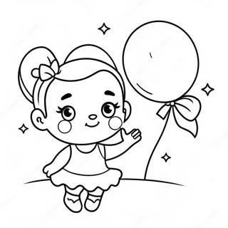 Cute Kissy Missy With Balloons Coloring Page 4002-3329