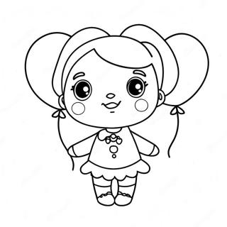 Cute Kissy Missy With Balloons Coloring Page 4002-3332