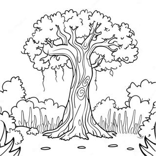 Colorful Truffula Tree Forest Coloring Page 40033-32146