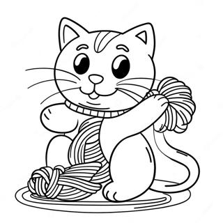 Silly Bad Kitty Playing With Yarn Coloring Page 40043-32155