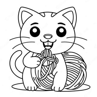 Silly Bad Kitty Playing With Yarn Coloring Page 40043-32156