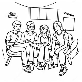 Teenage Friends Hanging Out Coloring Page 40093-32203