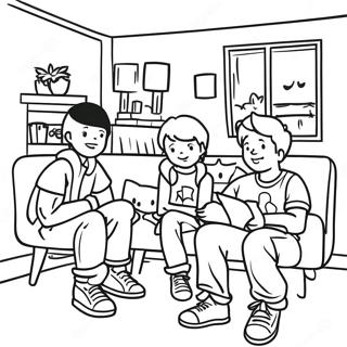 Teenage Friends Hanging Out Coloring Page 40093-32204