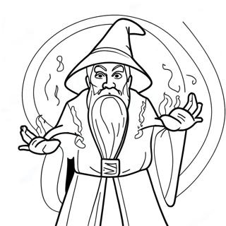 Dnd Wizard Casting Spell Coloring Page 4012-3297