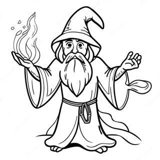 Dnd Wizard Casting Spell Coloring Page 4012-3299