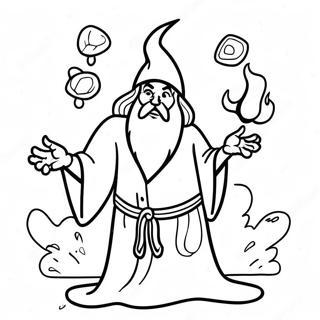 Dnd Wizard Casting Spell Coloring Page 4012 3377