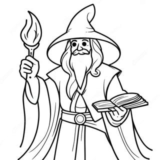 Dnd Wizard Casting Spell Coloring Page 4012 3378