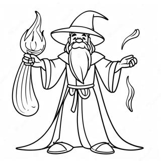 Dnd Wizard Casting Spell Coloring Page 4012 3380