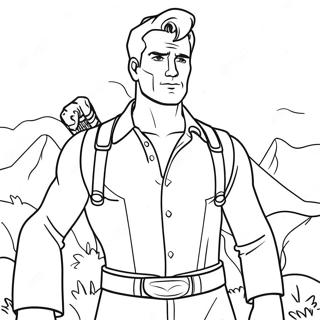 Adventurous Movie Hero Coloring Page 40143-32248