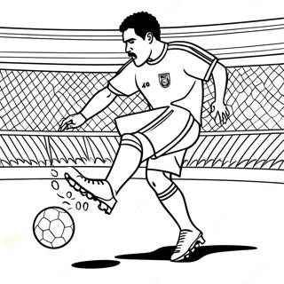 Mexico Soccer Player Kicking Ball Coloring Page 40152-32234