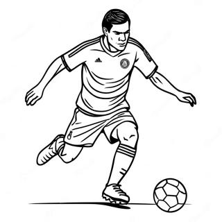 Mexico Soccer Player Kicking Ball Coloring Page 40152-32235