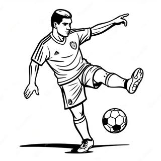 Mexico Soccer Player Kicking Ball Coloring Page 40152-32236