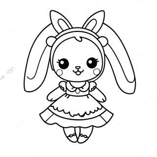 Anime Bunny Girl In Cute Dress Coloring Page 40182-32263