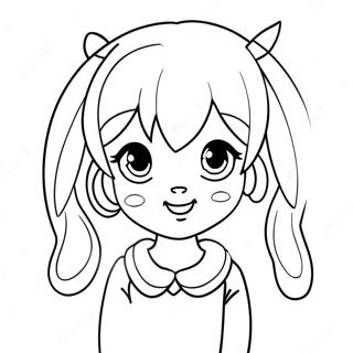 Anime Bunny Girl With Big Ears Coloring Page 40183-32267