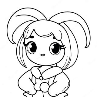 Anime Bunny Girl With Big Ears Coloring Page 40183-32268