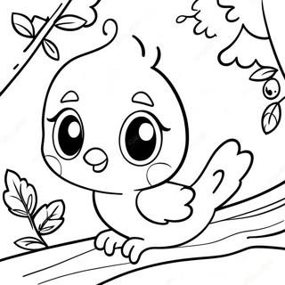 Cute Tweety Bird Sitting On A Branch Coloring Page 4022 3308