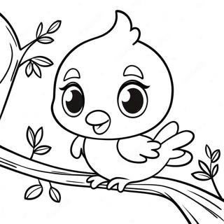 Cute Tweety Bird Sitting On A Branch Coloring Page 4022 3345