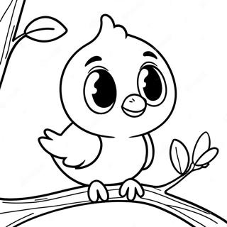 Cute Tweety Bird Sitting On A Branch Coloring Page 4022 3347