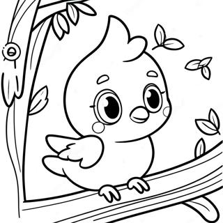 Cute Tweety Bird Sitting On A Branch Coloring Page 4022 3348