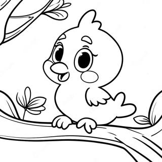 Cute Tweety Bird Sitting On A Branch Coloring Page 4022 3385