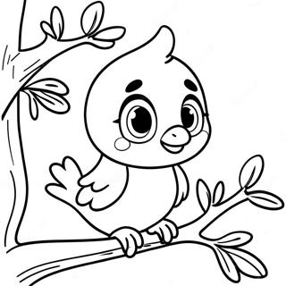 Cute Tweety Bird Sitting On A Branch Coloring Page 4022 3386