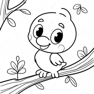 Cute Tweety Bird Sitting On A Branch Coloring Page 4022 3387