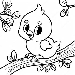 Cute Tweety Bird Sitting On A Branch Coloring Page 4022 3388