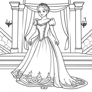 Charming Princess Bride In A Beautiful Dress Coloring Page 40233-32306