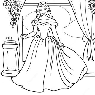 Charming Princess Bride In A Beautiful Dress Coloring Page 40233-32307