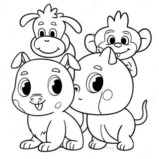 Hilarious Cartoon Animals Coloring Page 40242-32312