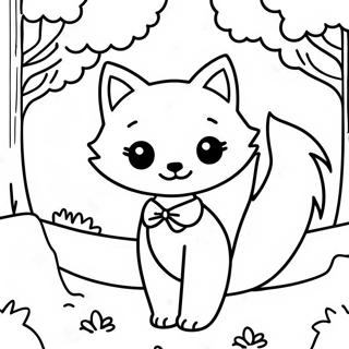 Cute Fox Girl In A Forest Coloring Page 40263-32330